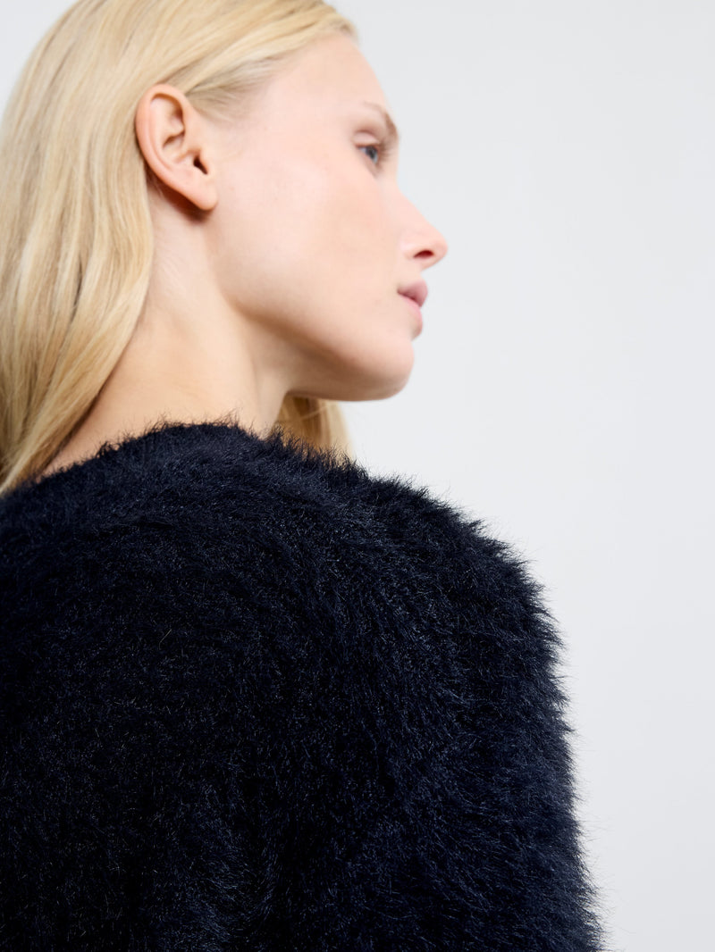 Lucile Mock Neck Fluffy Knit Jumper