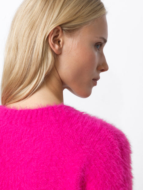 Lucile Mock Neck Fluffy Knit Jumper