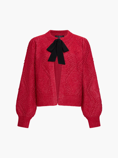 Kitty Recycled Bobble Bow Cardigan