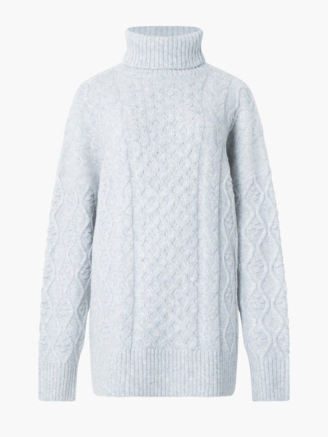 Cable Knit Long Sleeve Roll Neck Jumper