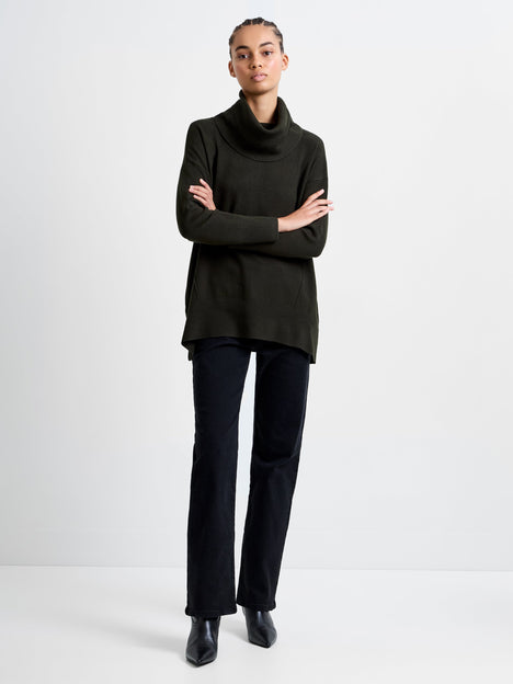 Babysoft Ribbed Cowl Neck Jumper