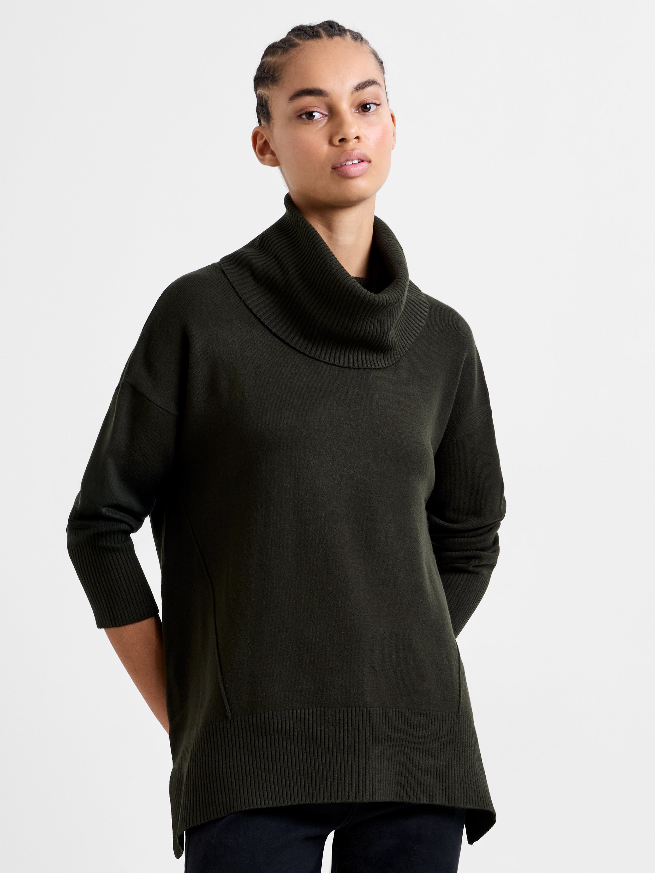 Babysoft Ribbed Cowl Neck Jumper