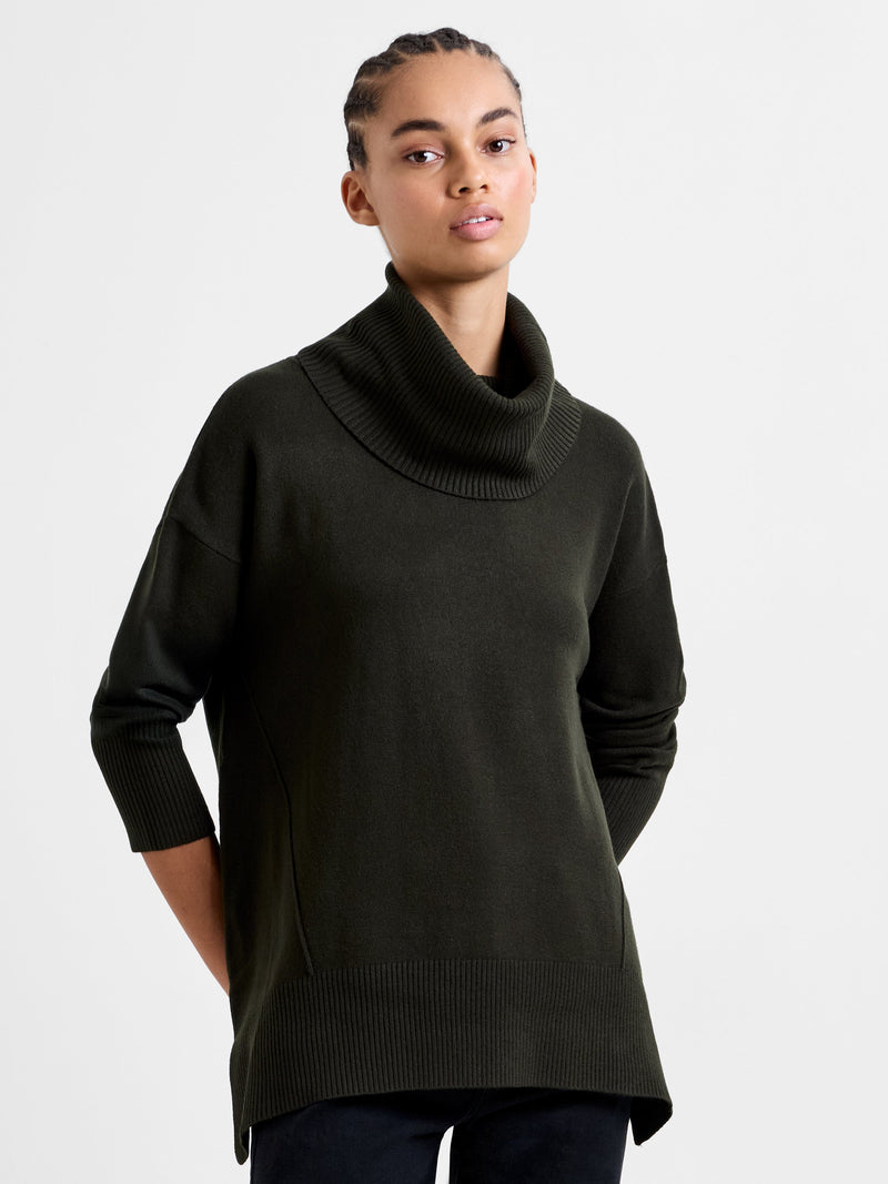 Babysoft Ribbed Cowl Neck Jumper