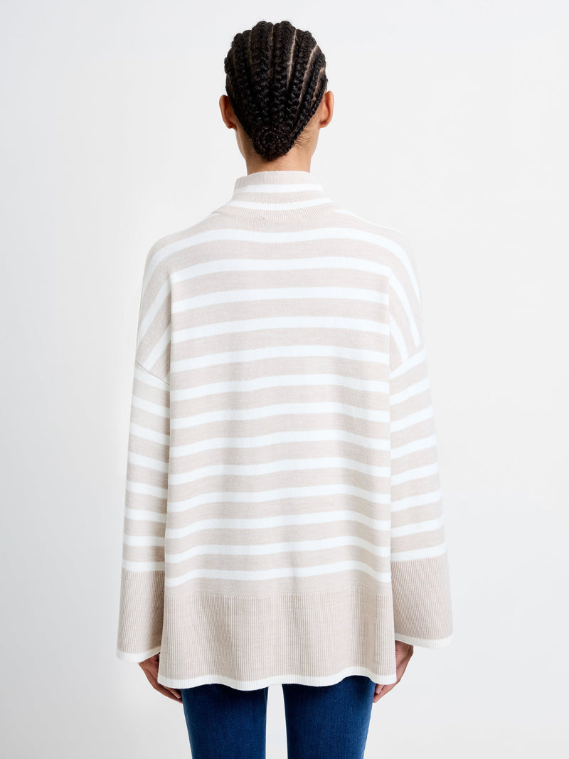 Babysoft Stripe High Neck Side Split Jumper