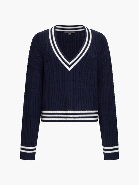 Babysoft Cable V Neck Jumper