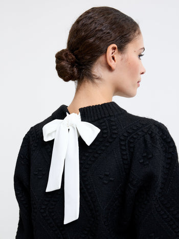 Bobble Knit Bow Jumper