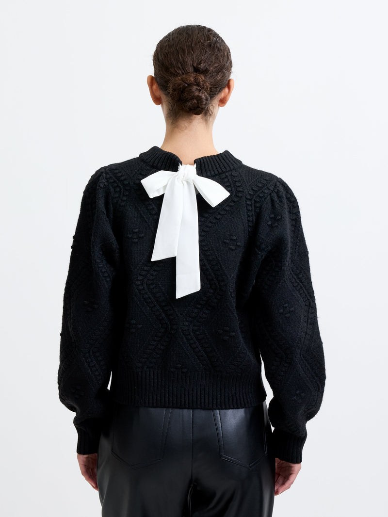 Bobble Knit Bow Jumper
