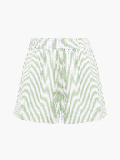 Seersucker Striped Shorts