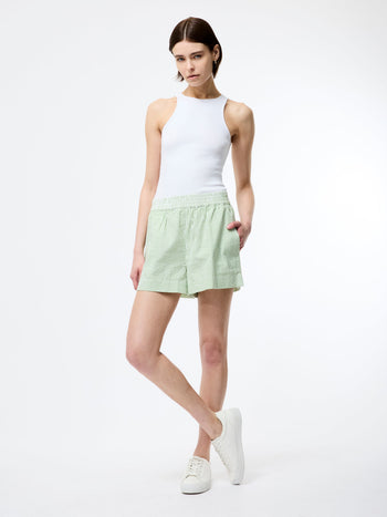Seersucker Striped Shorts