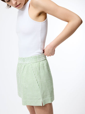 Seersucker Striped Shorts