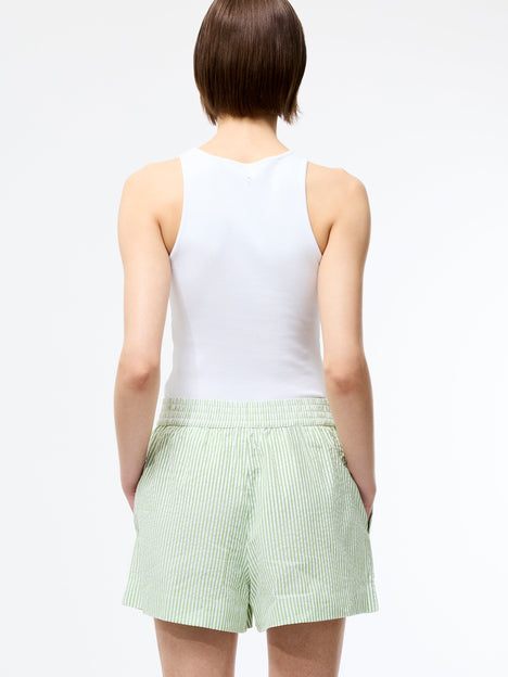 Seersucker Striped Shorts