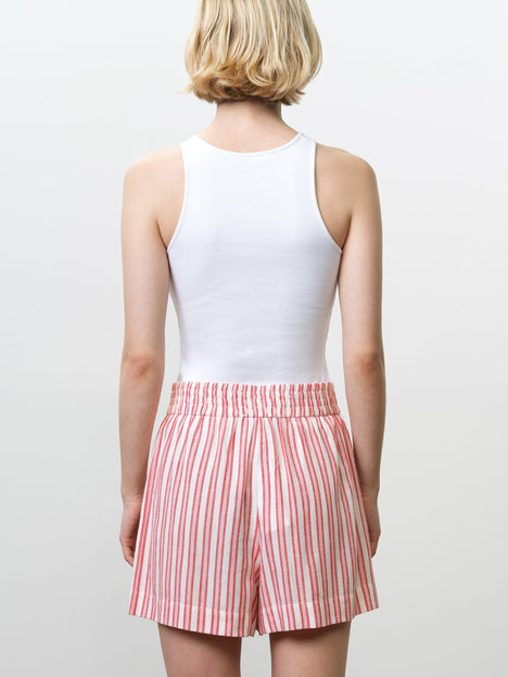 Cheryl Linen Blend Striped Pink Shorts
