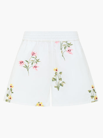 Alissa Cotton Floral Embroidered Shorts