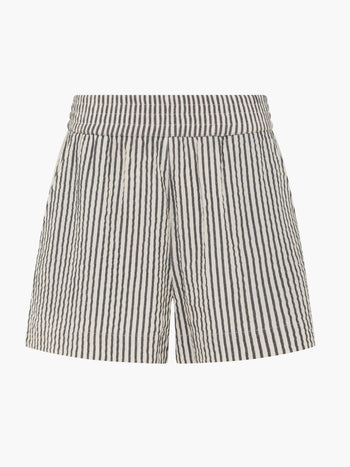Lia Seersucker Monochrome Striped Shorts