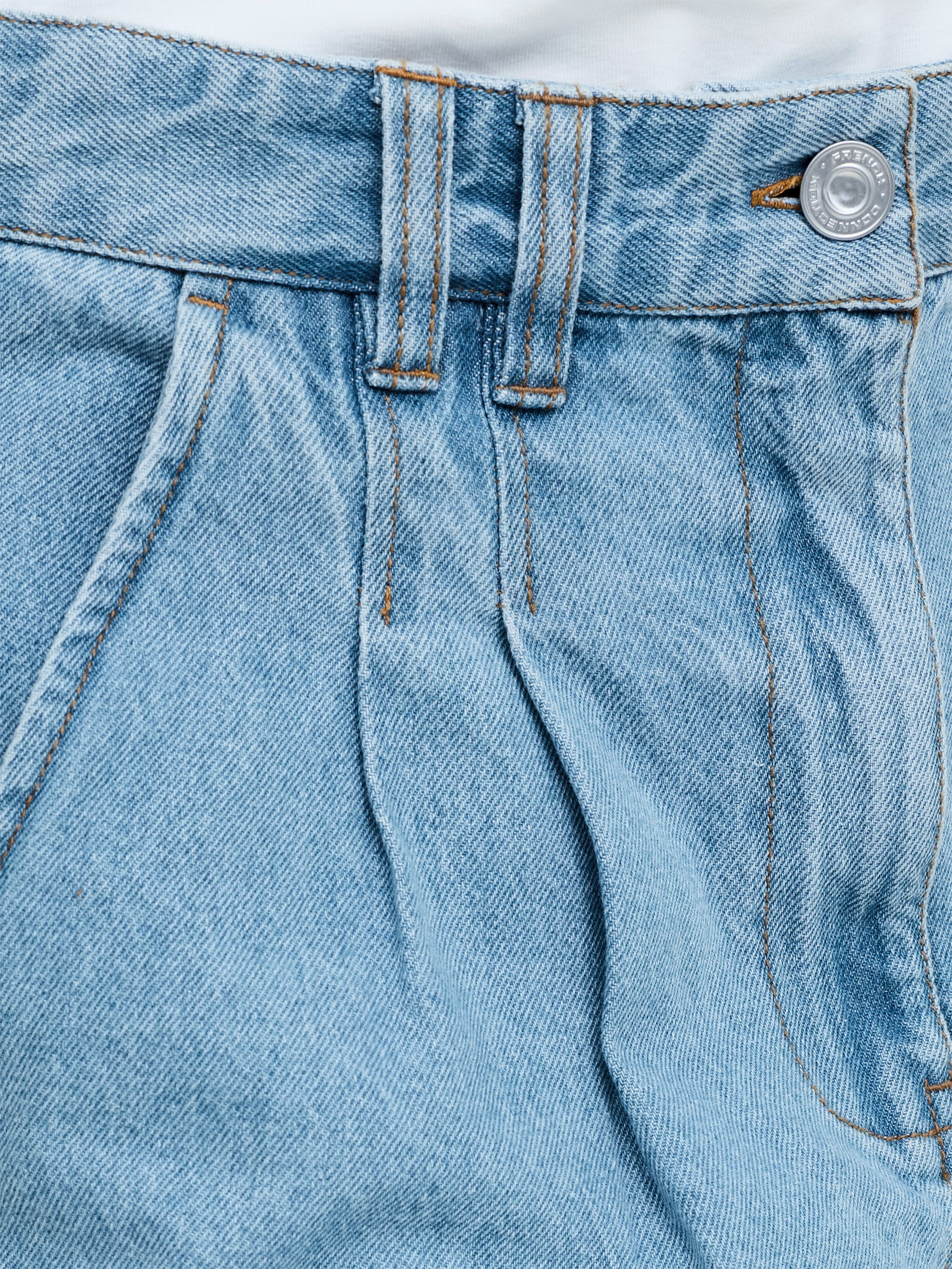 Sam Vintage Wash Pleated Denim Shorts