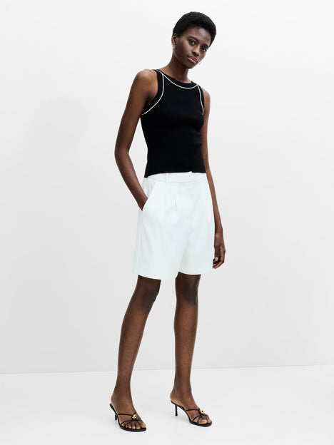 Harrie Tailored White Bermuda Shorts