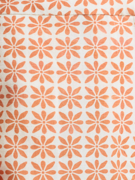 Mona Geo Floral Print Orange Shorts