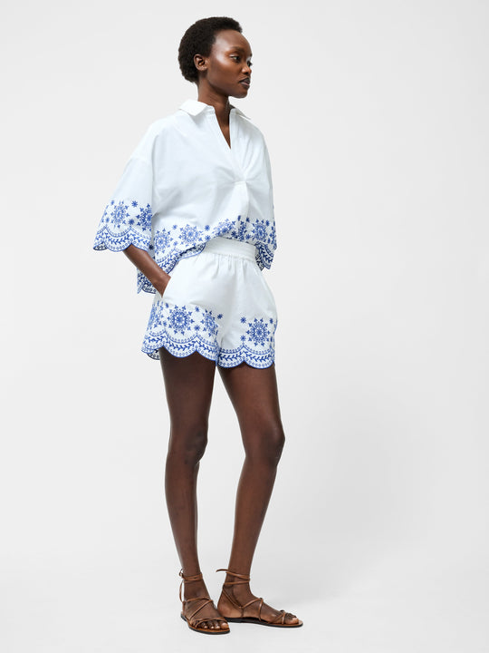 Embroidered Hem Shorts