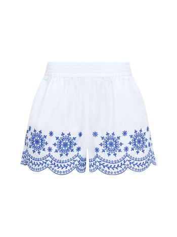 Embroidered Hem Shorts