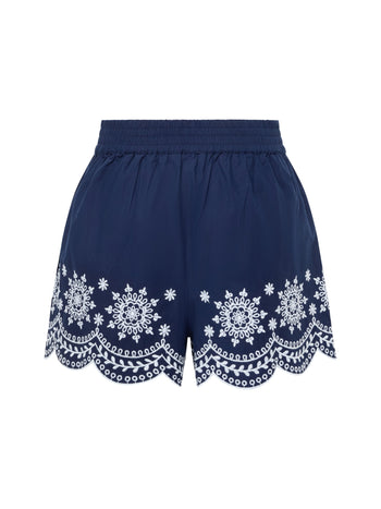 Embroidered Hem Shorts