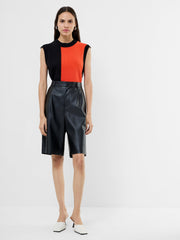 Crolenda PU Bermuda Shorts