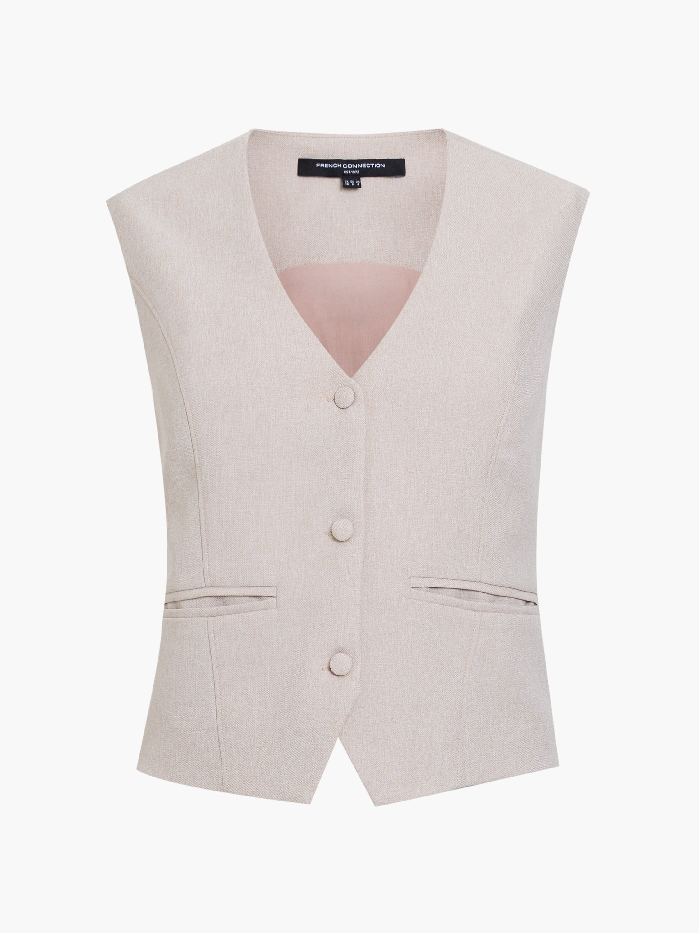 Misha Tailored Beige Fitted Waistcoat
