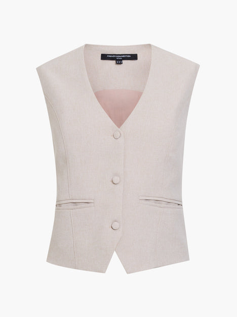 Misha Tailored Beige Fitted Waistcoat