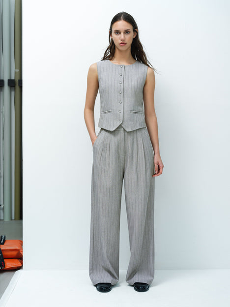 Enya Tailored Grey Pinstripe Waistcoat