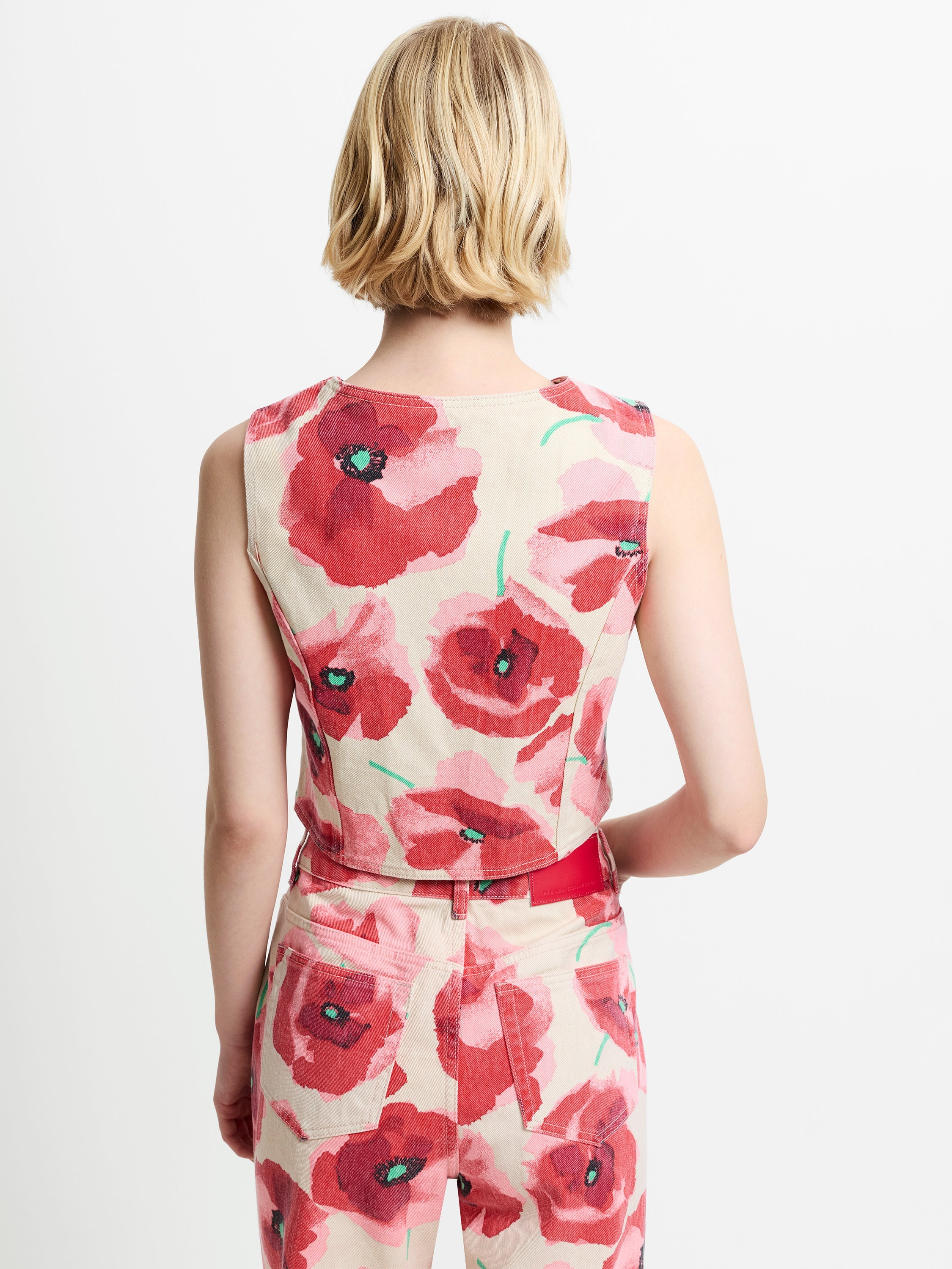 Poppy Dallas Printed Denim Waistcoat