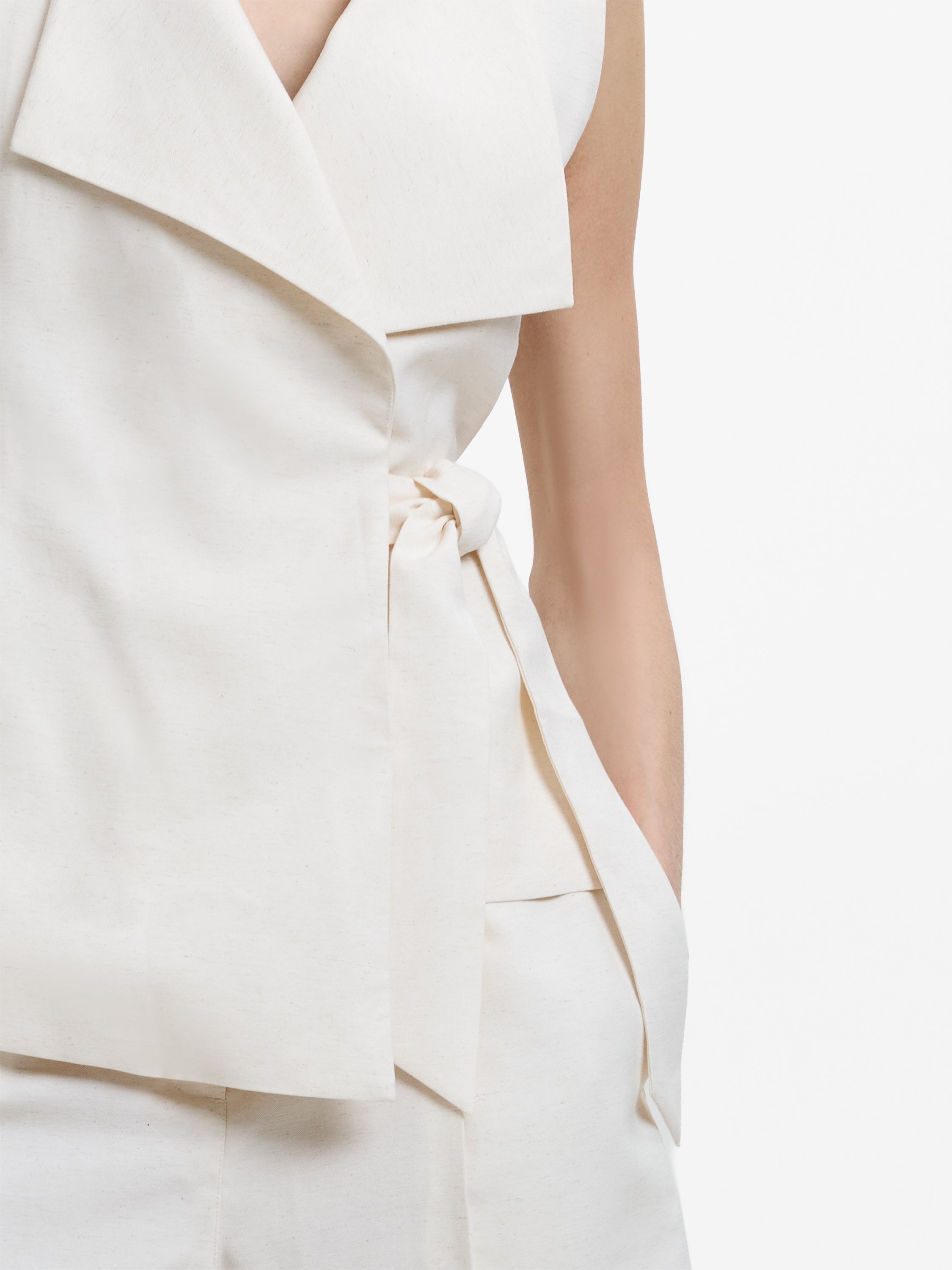 Raquel Wrap Tie Cream Waistcoat