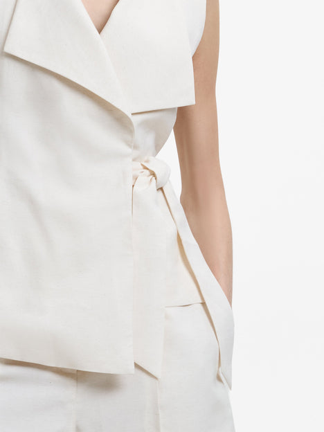 Raquel Wrap Tie Cream Waistcoat