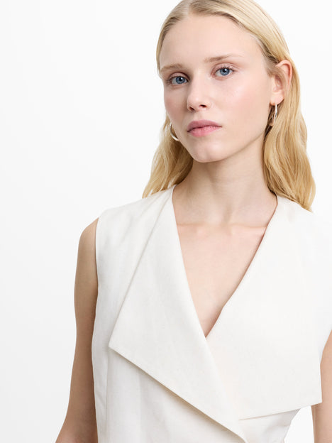Raquel Wrap Tie Cream Waistcoat