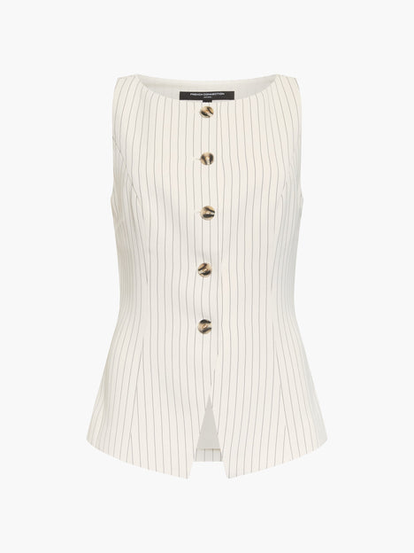 Vinnie Tailored Cream Pinstripe Waistcoat