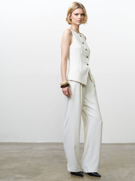 Vinnie Tailored Cream Pinstripe Waistcoat