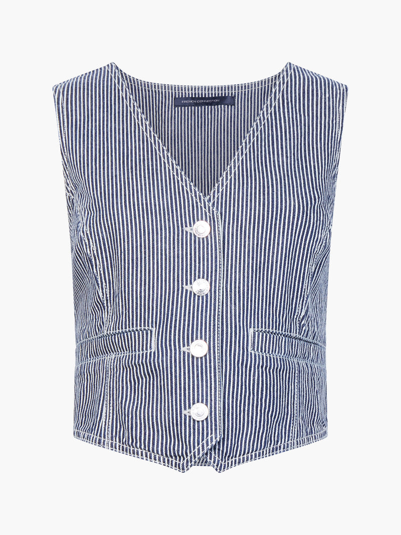 Everett Stripe Denim Waistcoat