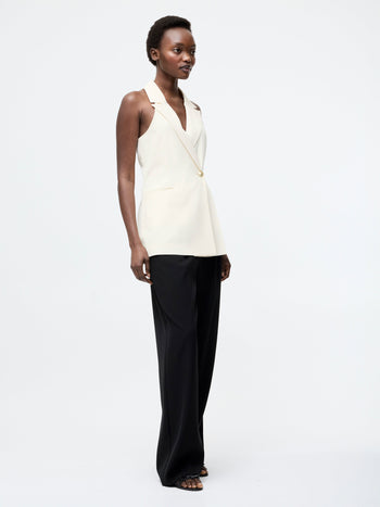 Sleek Tailored Halterneck Suit Waistcoat