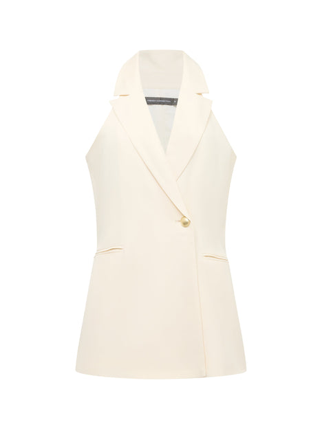 Sleek Tailored Halterneck Suit Waistcoat