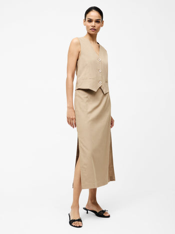 Linen Single Breasted Waistcoat