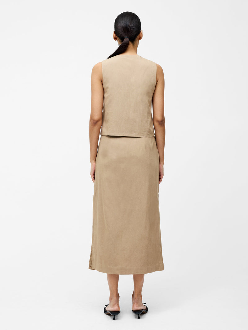 Linen Single Breasted Waistcoat