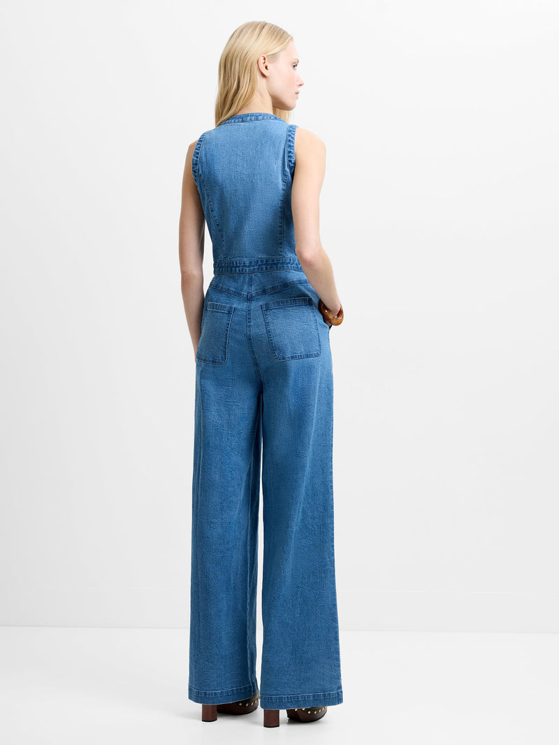 Arywoode Denim V-Neck Jumpsuit