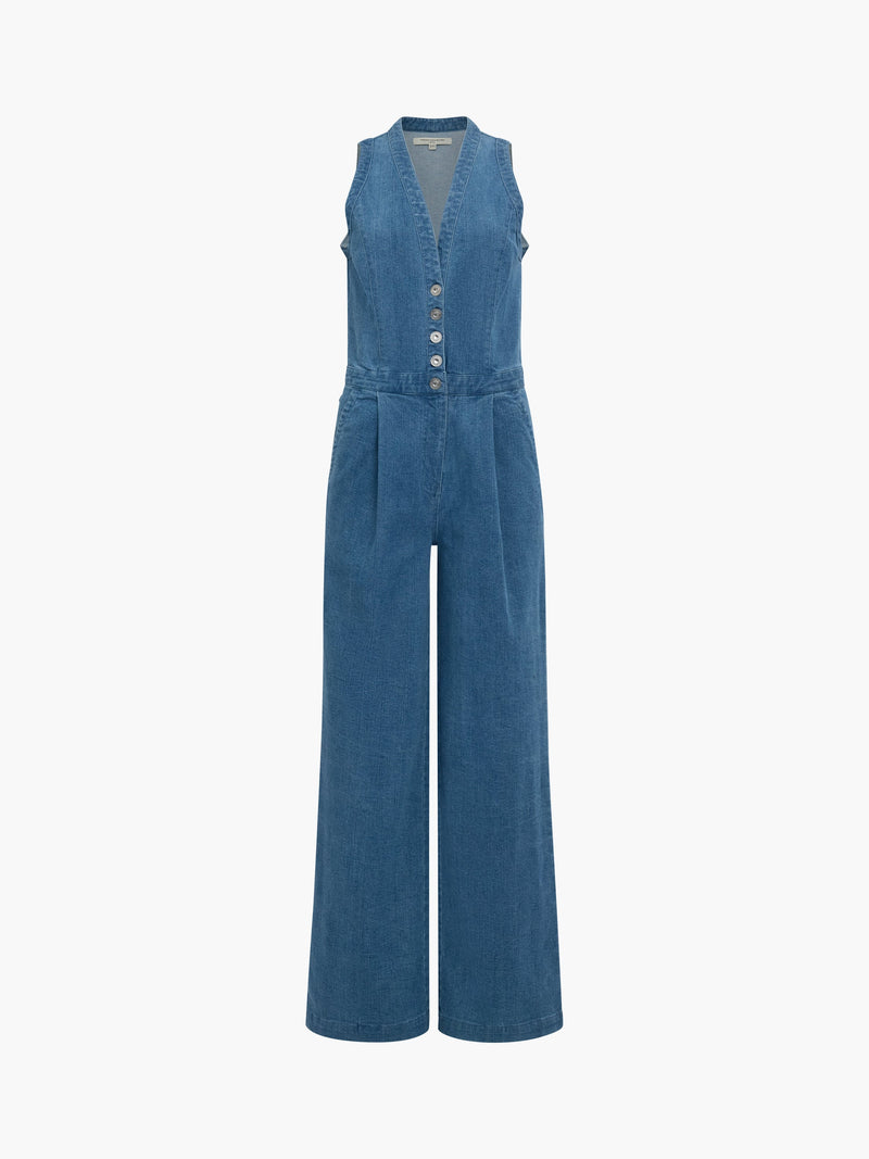 Arywoode Denim V-Neck Jumpsuit