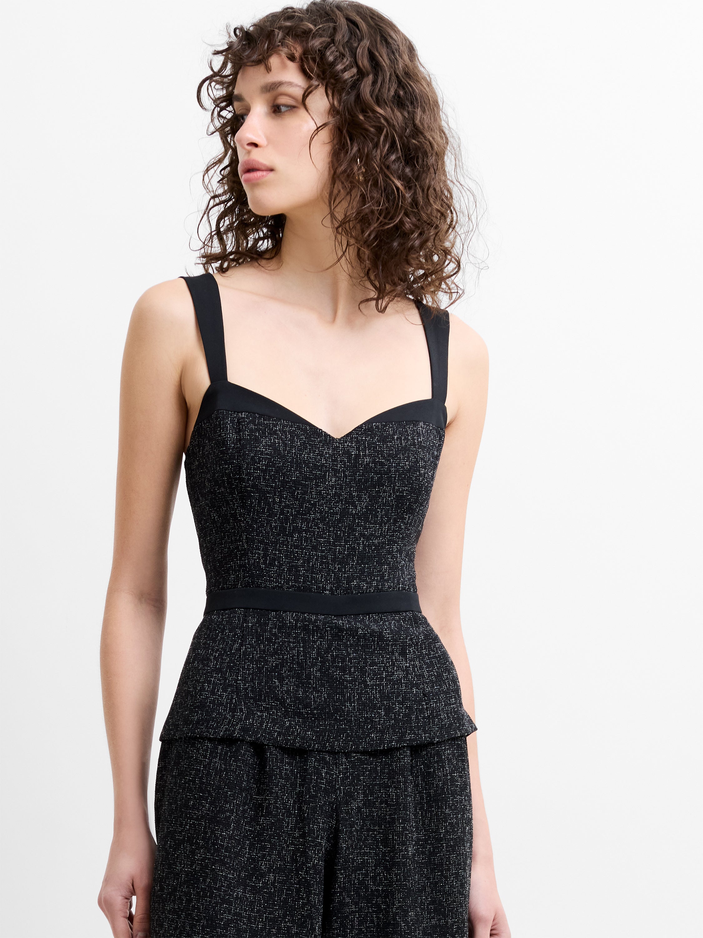 Alyssia Boucle Peplum Jumpsuit