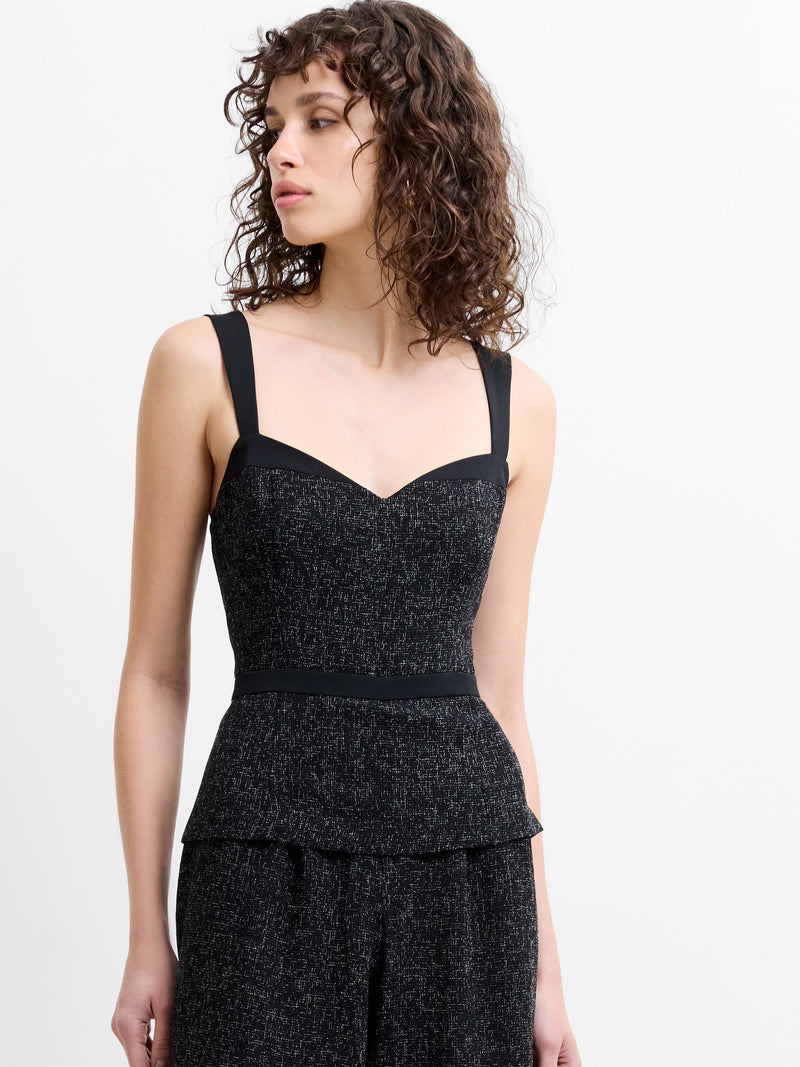 Alyssia Boucle Peplum Jumpsuit
