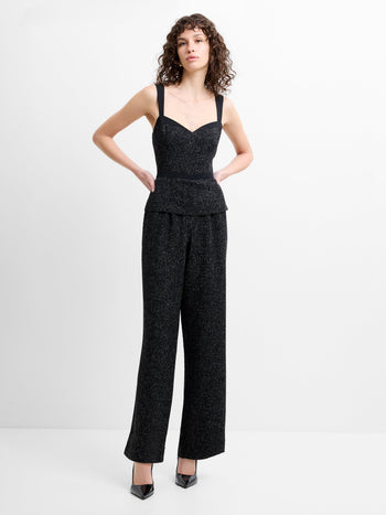 Alyssia Boucle Peplum Jumpsuit