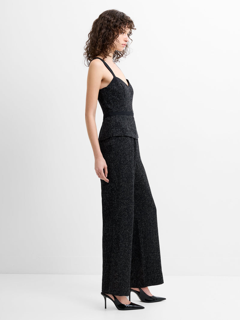 Alyssia Boucle Peplum Jumpsuit