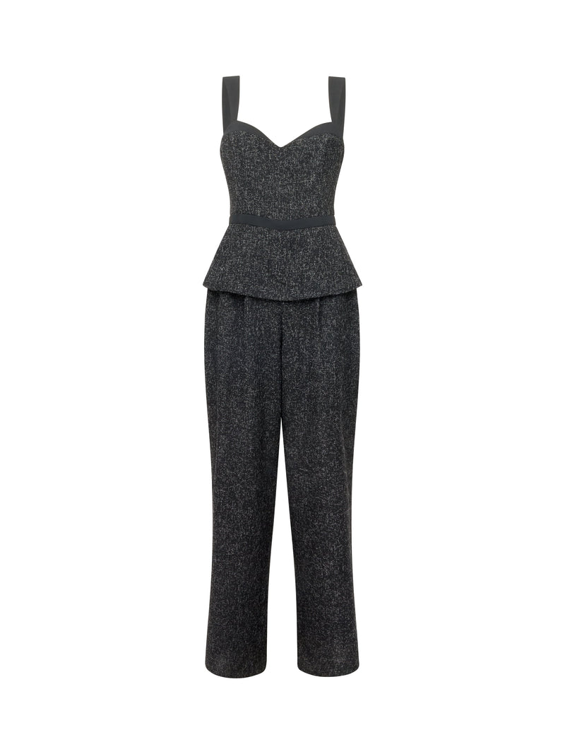 Alyssia Boucle Peplum Jumpsuit