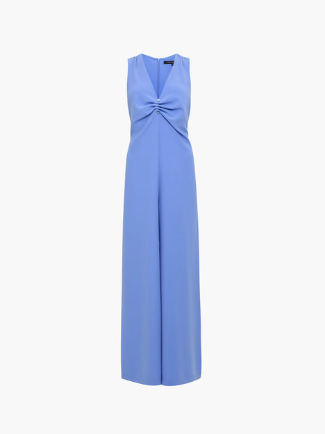 Arlette V Neck Blue Wide Leg Jumpsuit