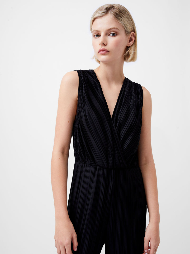 Ronnie Pleated V-Neck Jumpsuit