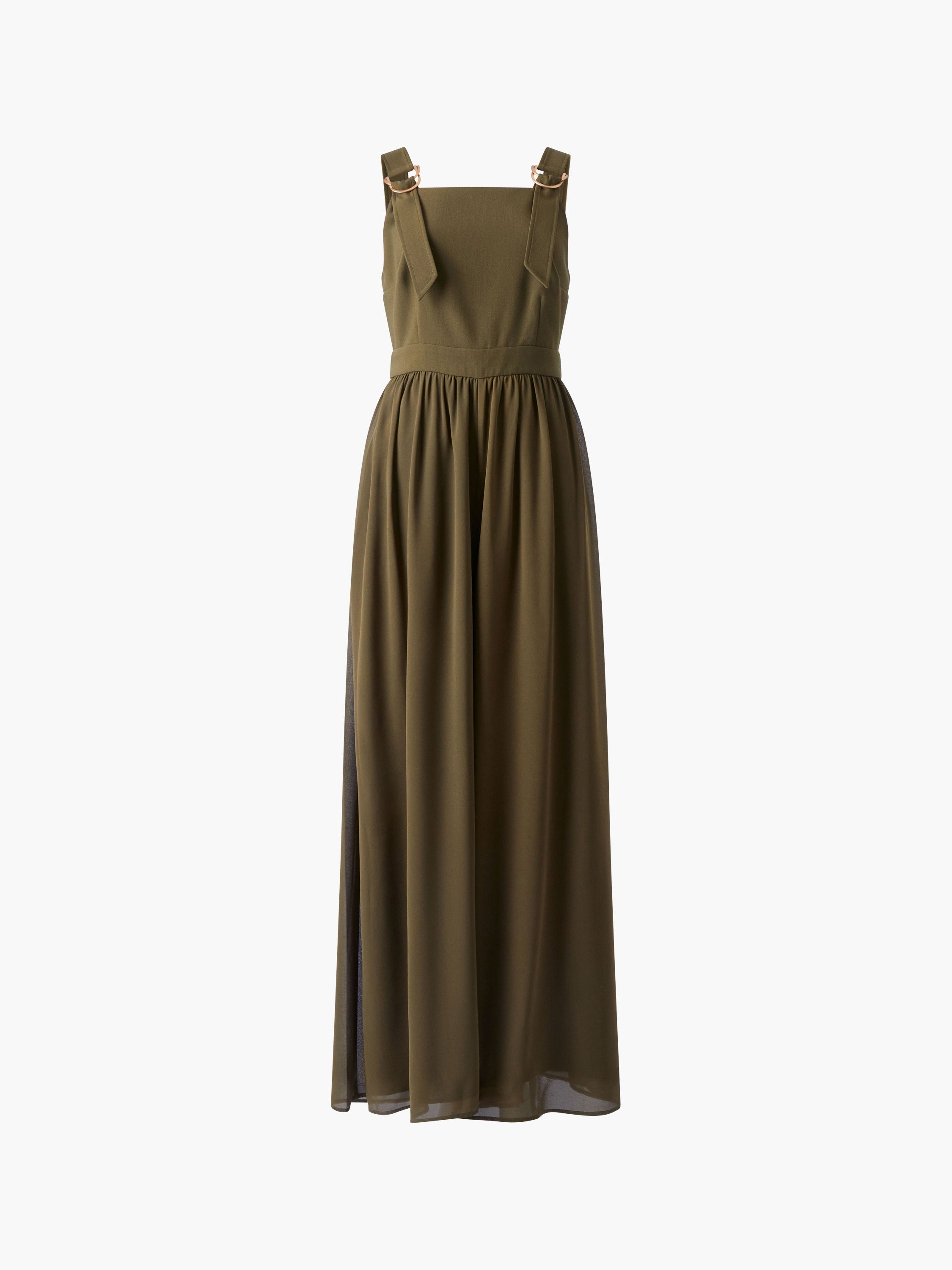 Azra Eden Mix Wide Leg Jumpsuit Khaki | French Connection EU