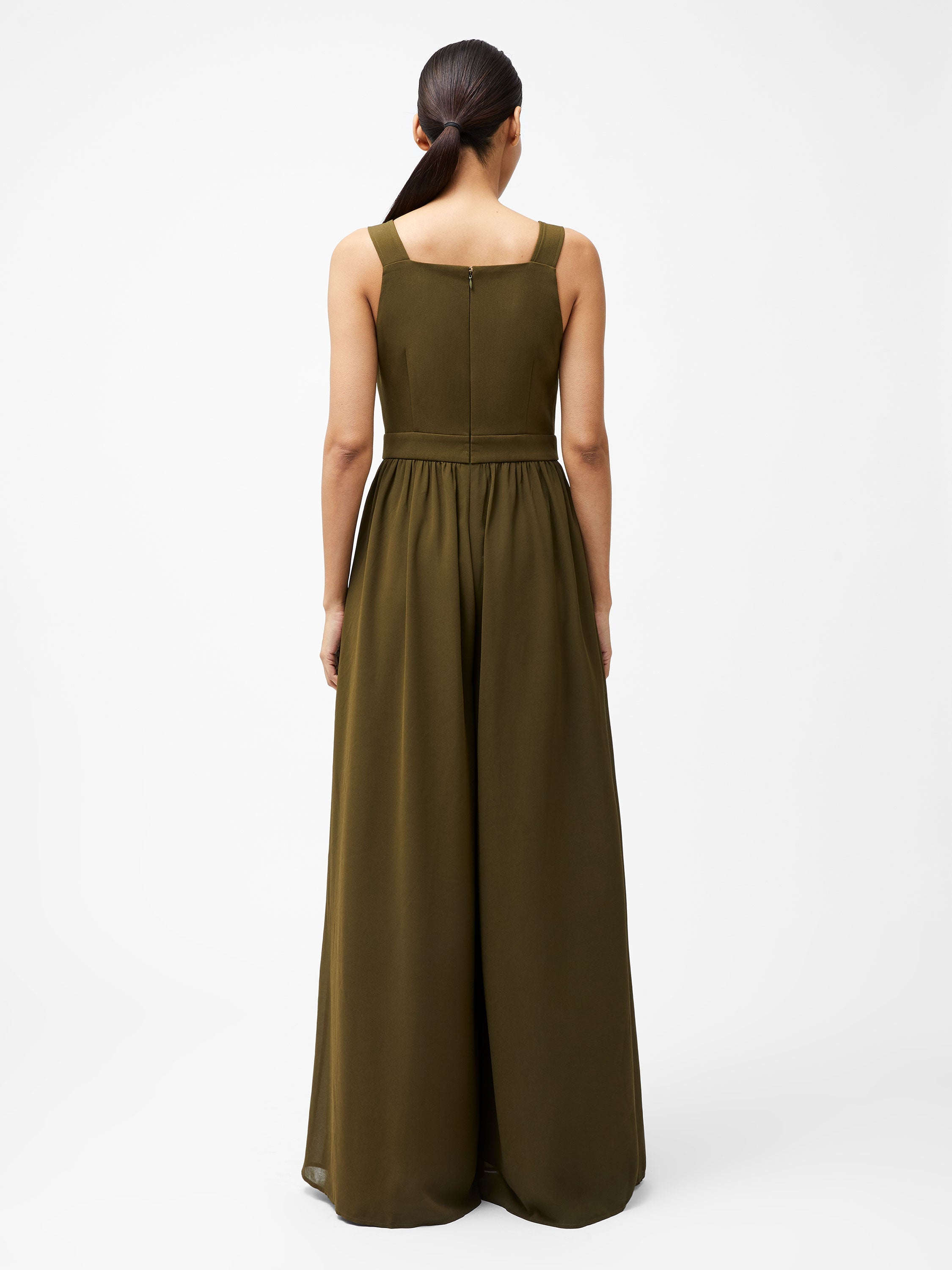 Azra Eden Mix Wide Leg Jumpsuit Khaki | French Connection EU